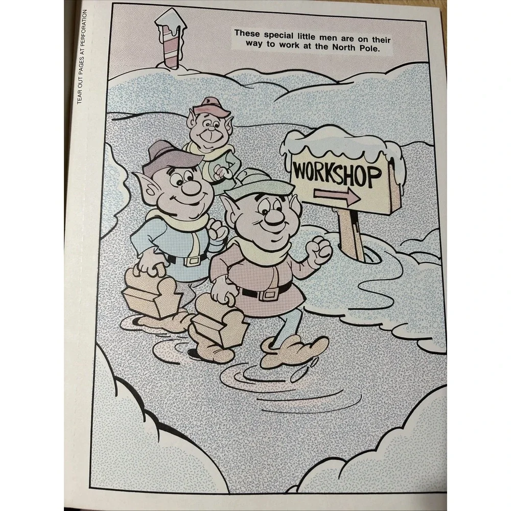 Vintage Santa Claus Is Coming to Town Paint with Water Book UNUSED NOS